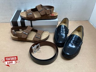 3 X ASSORTED JOHN LEWIS & PARTNERS ITEMS TO INCLUDE JOHN LEWIS & PARTNERS BACKSTRAP SANDAL IN BROWN CHESTNUT SIZE : UK8: LOCATION - AR3