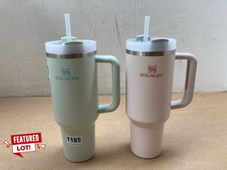 2 X STANLEY TUMBLER QUENCHER 1.2L IN PINK & SHALE: LOCATION - AR5