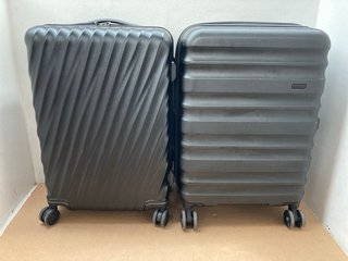 2 X ASSORTED MEDIUM SUITCASE TO INCLUDE ANTLER HARD SHELL MEDIUM SUITCASE IN BLACK: LOCATION - BR12