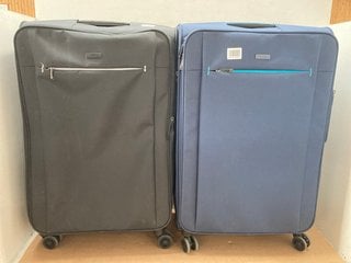 2 X JOHN LEWIS & PARTNERS LARGE SUITCASES IN BLACK & BLUE: LOCATION - BR12