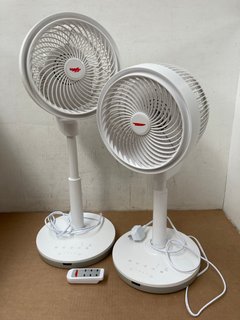 2 X JOHN LEWIS & PARTNERS 10 INCH PEDESTAL FANS IN WHITE: LOCATION - BR10