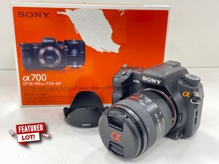 SONY A700 MEGAPIXELS DSLR CAMERA. WITH DT 16-105MM F3.5-5.6 LENS (WITH BOX, STRAP, BATTERY, CHARGER & LENS CAPS) [JPTM119703]: LOCATION - PB