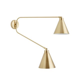 LA REDOUTE HIBA DOUBLE ARTICULATED METAL WALL LAMP IN BRASS - RRP £125: LOCATION - BR3