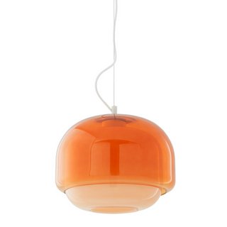 LA REDOUTE KINOKO COLOURED GLASS CEILING LIGHT IN DARK ORANGE GLASS FINISH - RRP £135: LOCATION - BR4