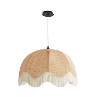 2 X ASSORTED LA REDOUTE LIGHTING TO INCLUDE DAPHNE 69CM DIAMETER FRINGED STYLE CEILING LIGHT IN NATURAL - RRP £215: LOCATION - BR6