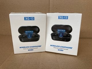 TWO PAIRS OF XG-13 WIRELESS EARBUDS AND CHARGING CASE TWS5.0: LOCATION - CR