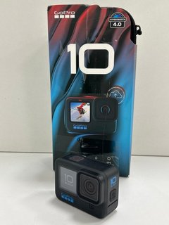 GOPRO HERO 10 BLACK ACTION CAMERA: MODEL NO CPKG1 (WITH BOX & ALL ACCESSORIES) [JPTM121382] THIS PRODUCT IS FULLY FUNCTIONAL AND IS PART OF OUR PREMIUM TECH AND ELECTRONICS RANGE