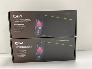 2 X GIM 15W RGB WIRELESS CHARGING FULLSIZE GAMING MOUSE PAD GAMING ACCESSORIES IN BLACK (WITH BOX & ALL ACCESSORIES) [JPTM121033] (SEALED UNIT) THIS PRODUCT IS FULLY FUNCTIONAL AND IS PART OF OUR PRE