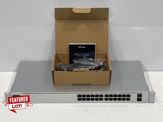 UNIFI NETWORK 24 NETWORK SWITCH IN SILVER: MODEL NO USW-24 (WITH BOX AND POWER CABLE) [JPTM119975] THIS PRODUCT IS FULLY FUNCTIONAL AND IS PART OF OUR PREMIUM TECH AND ELECTRONICS RANGE