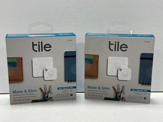 2 X TILE MATE & SLIM 4 TILES (2X MATE & 2X SLIM) BLUETOOTH TRACKERS IN WHITE (WITH BOXES) [JPTM121008] THIS PRODUCT IS FULLY FUNCTIONAL AND IS PART OF OUR PREMIUM TECH AND ELECTRONICS RANGE