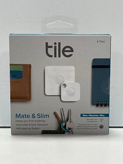 TILE MATE & SLIM 4 TILES (2X MATE & 2X SLIM) BLUETOOTH TRACKER IN WHITE (WITH BOX) [JPTM121013] THIS PRODUCT IS FULLY FUNCTIONAL AND IS PART OF OUR PREMIUM TECH AND ELECTRONICS RANGE