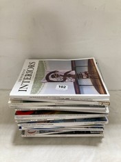 22 X ASSORTED HOME AND GARDEN MAGAZINES TO INCLUDE THE WORLD OF INTERIORS DEC 2022 TO INCLUDE KINFOLK SPRING 2020 VOL- 35