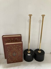 2 X BLACK / GOLD TABLE LIGHT DECOR