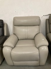 LA-Z-BOY WINCHESTER POWER RECLINER ARMCHAIR IN SILVER LEATHER - RRP £969