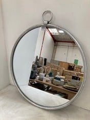 ROUND WALL MIRROR IN SILVER APPROX 60CM