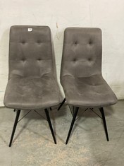 2 X HIX DINING CHAIR IN GREY WITH BLACK LEG - TOTAL LOT RRP £198