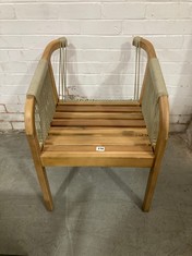 WOODEN / ROPE EFFECT ACCENT CHAIR