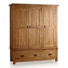 ORIGINAL RUSTIC SOLID OAK TRIPLE WARDROBE - ITEM NO. RUS03 - RRP £1600