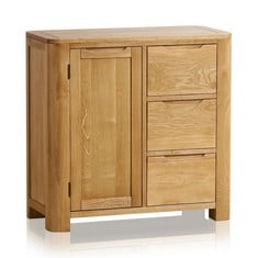 ROMSEY NATURAL SOLID OAK STORAGE CABINET - ITEM NO. RMS030 - RRP £600