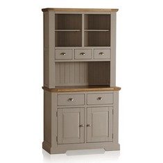 ST IVES NATURAL OAK AND LIGHT GREY PAINT SMALL DRESSER AND SIDEBOARD - ITEM NO. ALC024 / ALC018 - TOTAL LOT RRP £1150