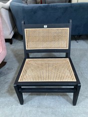 ARMLESS RATTAN CHAIR IN BLACK / NATURAL