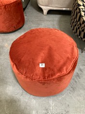 ROUND POUFFE FOOTSTOOL IN BURNT AMBER