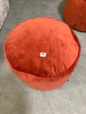 ROUND POUFFE FOOTSTOOL IN BURNT AMBER