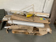 QTY OF ASSORTED ITEMS TO INCLUDE YELLOW FLOOR LAMP (KERBSIDE PALLET DELIVERY)