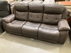 LAY-Z-BOY EL PASO 3 SEATER STATIC SOFA BROWN FAUX LEATHER RRP- £2499