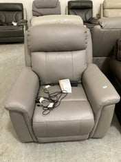 LA-Z-BOY PARIS POWER RECLINER ARMCHAIR IN DARK GREY LEATHER - RRP £1404