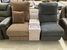 3 X ASSORTED LAY-Z-BOY SOFA PARTS TO INCLUDE TAMILA MIDDLE SEAT BROWN/BLACK STRIPE