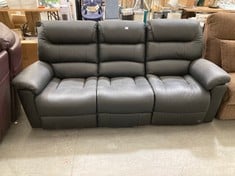 LAY-Z-BOY STATEN 3 SEATER POWER RECLINER SOFA BLACK FAUX LEATHER RRP- £3099