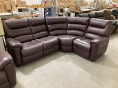 LAY-Z-BOY STATEN CORNER SOFA DARK CHERRY FAUX LEATHER RRP- £4799