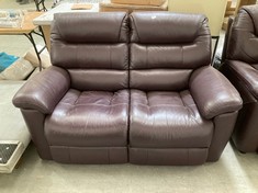 LAY-Z-BOY STATEN 2 SEATER SOFA DARK CHERRY FAUX LEATHER RRP- £2149