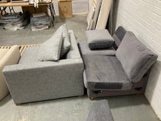 JOHN LEWIS TOKYO MODULAR ARM UNIT IN LIGHT GREY TO INCLUDE LOZENGE CORNER SOFA CORNER SEAT IN BEIGE (PART ONLY)