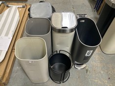 6 X ASSORTED JOHN LEWIS BINS TO INCLUDE SIMPLEHUMAN 40L SLIM BIN IN DARK GREY