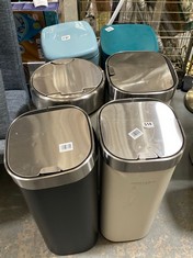 6 X ASSORTED JOHN LEWIS BINS TO INCLUDE JOHN LEWIS HOUSEHOLD BIN IN BLACK