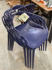 4 X KARTELL MASTERS PHILLIPPE STARCK MASTERS CHAIR IN NAVY - TOTAL LOT RRP £892