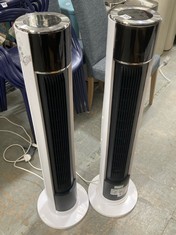 2 X JOHN LEWIS TOWER FAN IN BLACK / WHITE