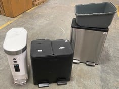 4 X ASSORTED JOHN LEWIS BINS TO INCLUDE JOHN LEWIS 2 X INNER BUCKETS STAINLESS STEEL KITCHEN BIN