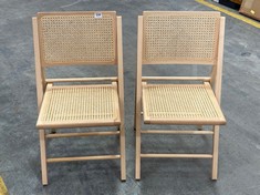 JOHN LEWIS SET OF 2 CANE FOLDING CHAIR IN NATURAL