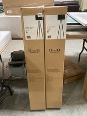 2 X JOHN LEWIS SPINDLE TRIPOD FLOOR LAMP IN STAINED ASH (BOX 2/2, PART ONLY)