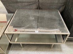 MIRRORED GLASS COFFEE TABLE IN SILVER