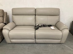 LA-Z-BOY AUSTIN 2 SEATER SOFA WITH POWER RECLINER IN SILVER LEATHER - RRP £3490