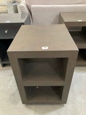 DOUBLE SHELF BEDSIDE STORAGE UNIT IN DARK BROWN / BLACK