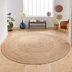 LA REDOUTE ASHWIN ROUND JUTE RUG 250 X 250 IN NATURAL / BEIGE - GGJ879 - RRP £60