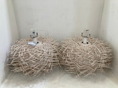 2 X BIRDS NEST TABLE LAMP BASE IN WHITE