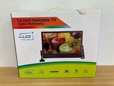 14" PORTABLE TV MONITOR IN BLACK. (WITH BOX) [JPTC70294]