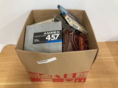 BOX OF ASSORTED ITEMS TO INCLUDE AUIDO TAPES GAMING ACCESSORY. (UNIT ONLY) [JPTC69990]