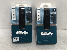 2 X GILLETTE INTIMATE I5 INTIMATE HAIR TRIMMER